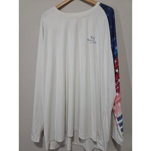 Realtree Fishing Mens 3XL White Long Sleeve American Flag Graphic Shirt IV051026